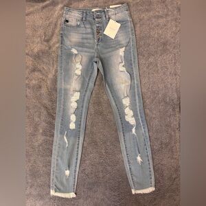 KanCan Light Blue Distressed Skinny Jeans Size 5/26 NWT